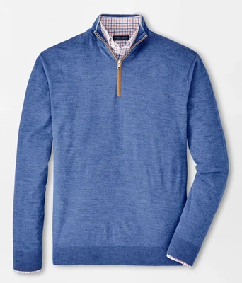 Peter Millar M экскурсионист Flex четверть молнии мериноса свитер нордический синий новый с Ярлыками - Изображение 1 из 4