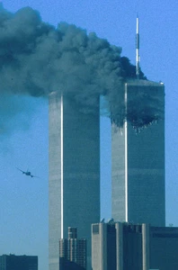 9/11 ATAQUE TERRORISTA EN EDIFICIO TORRES GEMELAS - 11x14 Foto Impresa Brillante - Imagen 1 de 4