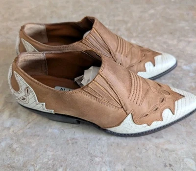Botas occidentales Nine West vintage de cuero marrón hueso hechas en Brasil para mujer talla 7 Foto 1 de 4
