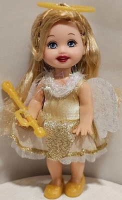 Muñeca Mattel Kelly A Christmas Carol Angel 2008 con ballet plano dorado ~ sin caja Foto 1 de 4