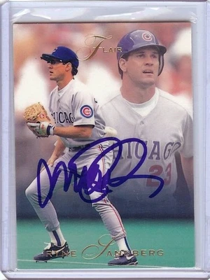 Ryne Sandberg 1993 Flair Hand Signed Autograph Chicago Cubs JSA KK56485 #20 - Image 1 of 3