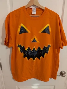 Otoño Otoño Halloween Jack o Linterna Cara de Calabaza Naranja Algodón Camiseta Talla XL - Imagen 1 de 6
