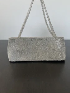 Vintage La Regale Silver Beaded Evening Bag - Picture 1 of 1