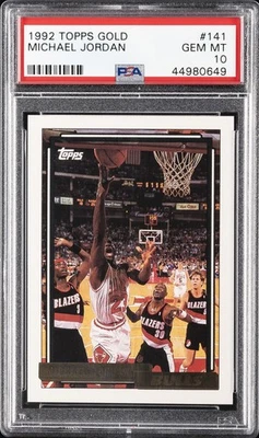 1992 TOPPS GOLD #141 MICHAEL JORDAN PSA 10 - Image 1 of 2