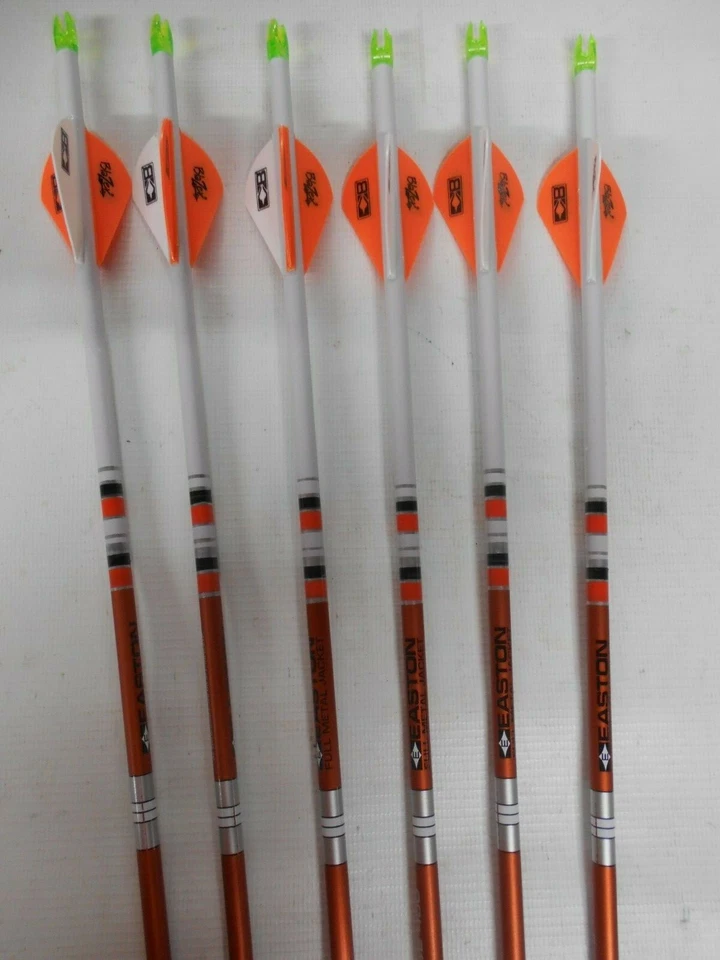 6 Easton Full Metal Jacket FMJ Autumn Orange 5mm 400 Dip/Crest Arrows! - Image 1 of 1