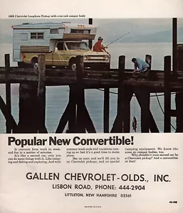 Pubblicità colore originale Chevy C20 Longhorn Custom Camper Pickup Truck 1969 - Foto 1 di 1