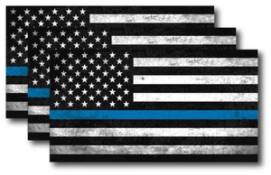 3 I support Police Officer Thin Blue Line American Flag decal sticker Window Car - Picture 1 of 3