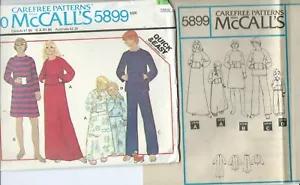 M 5899 Schnittmuster 70er Unisex NACHTHEMD Pyjama Schlafanzug NACHTHEMD Gr. 10-12 UNGESCHNITTEN - Bild 1 von 1