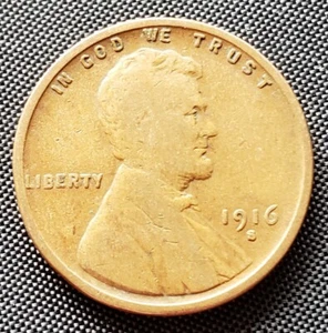 1916 s Lincoln Wheat Cent Penny VF+ - Picture 1 of 2