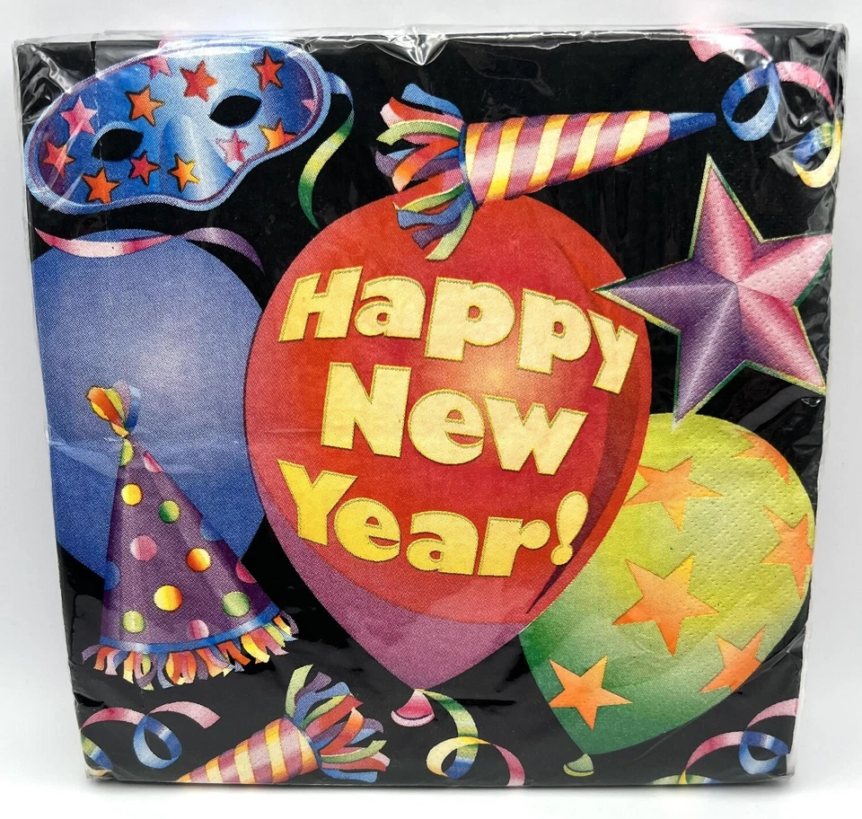 New Year Celebration Eve Balloons Streamers Holiday Party Paper Dinner Napkins - Image 1 of 1