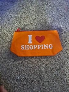 AVON  -   I Love Shopping  -    Cosmetics Case / Makeup Bag    -  Orange  -  NEW - Picture 1 of 6
