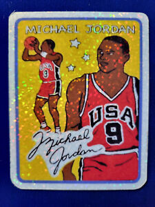 🌟 Sparkle Refractor Vending Sticker Trading Card Michael Jordan TEAM USA RARE!