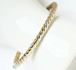 Damen Armreif Reif 925 Sterling Silber teilvergoldet - Picture 1 of 2