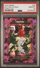2023 PANINI PRIZM ELLY DE LA CRUZ PURPLE ICE PSA 10 GEM MINT POP 3