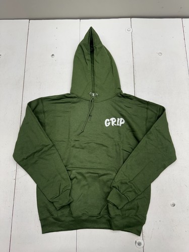 VETEMENTS Gods Grip Clothing Pullover Verde Grafico Felpa con Cappuccio Uomo Taglia Media