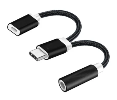 2 in 1 Type C to 3.5 mm and Charger Headphone Audio Jack USB C Cable Adapter  - Image 1 of 3