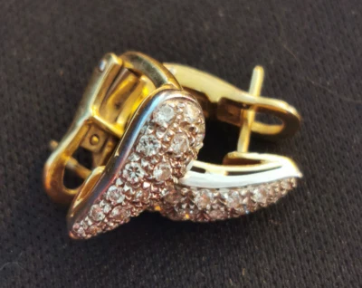 WEMPE Brillant Creolen, 750 # 18 Karat Gelbgold mit Papieren, gepunzt . - Bild 1 von 4