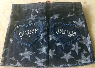 Alas de Papel Niñas Nuevo con Etiquetas Talla 10 Estrellas—Falda Jean Denim Cremallera Frontal con Ajuste de Cintura  Foto 1 de 4