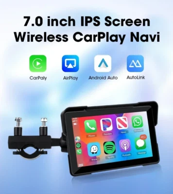 Navigator Monitor Motorcycle Carplay Android Auto GPS Wireless Touch 5/7 Inch IP - Immagine 1 di 4
