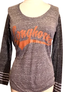 Texas Longhorns Burnout T-shirt - Press box Sz M - Graphics front /back -Gray - Imagen 1 de 8