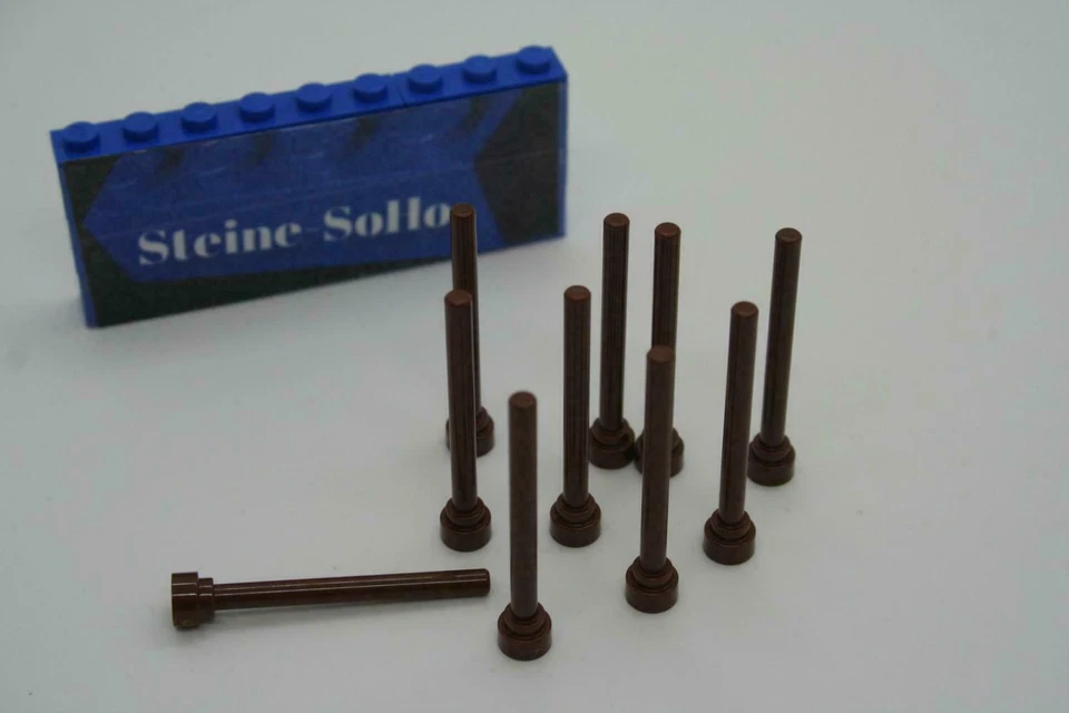 Lego (c) 10x Antenne - 1x4 - rot braun - 3957 - antenna, reddish brown - Bild 1 von 1