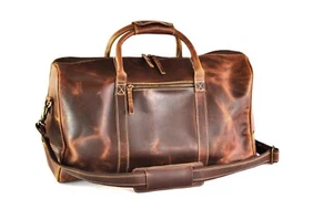 Grand � E Sac en Cuir de Voyage Vintage 52cm x 30cm - Véritable - Gep � Ck - Bild 1 von 11