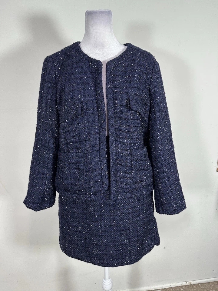 Cynthia Fowler Women’s Blue Colored Skirt Suit Set Size L - Image 1 of 4