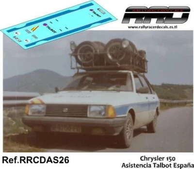 DECAL/CALCA 1/43; Chrysler 150 Asistencia Talbot España - Imagen 1 de 2