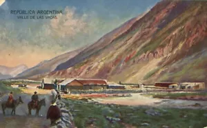 Postal República Argentina Valle de las Vacas Jinetes Graneros - Imagen 1 de 2