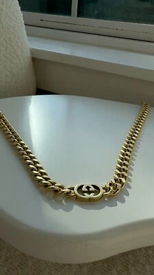 GUCCI interlocking G Choker Necklace in gold tone metal - Image 1 of 4