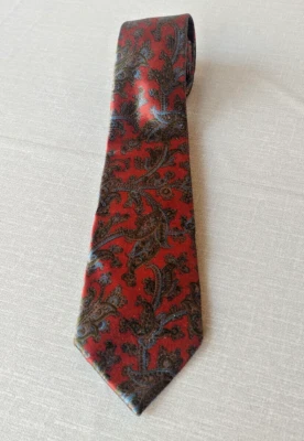 Hermosa corbata para hombre SULKA roja/azul/verde cachemira toda seda Foto 1 de 4