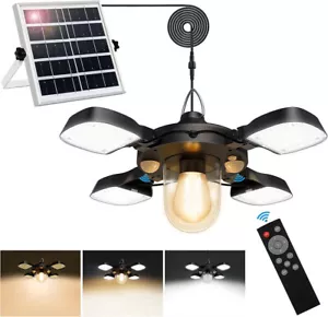 Solar Pendant Light Outdoor Indoor Daytime Work For Shed/Chicken Coop/Backyard - Picture 1 of 14