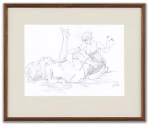 Leone Frollo Style Erotic Drawing Italian Venice Female Women Comic - Picture 1 of 4