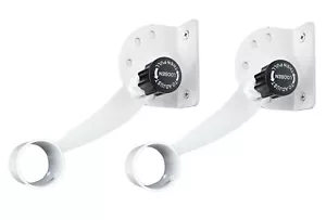 Pair 5 Levels Adjustable Ballet Wall Mounted White Brackets 1.5"~ 1.67” Bar - Picture 1 of 6