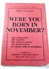 Were You Born in November? Great Aim Society 1909 Booklet W/Talents, Weak Points