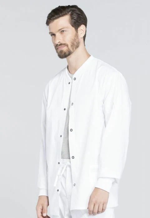 Cherokee Men's Warm-Up Jacket Snap Front White WW360 - Image 1 of 1