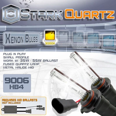 35W / 55W Xenon HID Bulbs Fog Light 3000K Yellow - 9006 HB4 Replacement Pair - Image 1 of 3