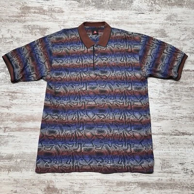 Vintage Le Coq Sportif Shirt Men Large Abstract Geometric Golf Polo Short Sleeve - Image 1 of 4