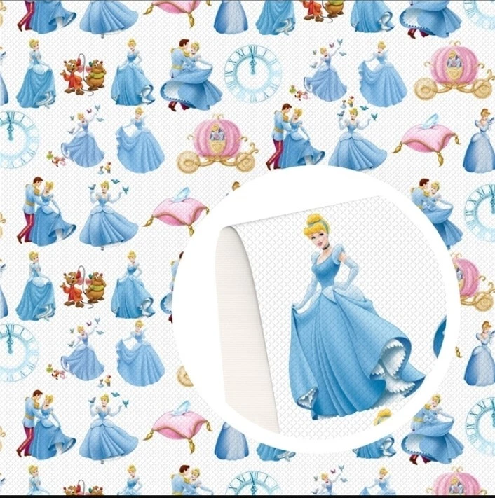 SÁBANA IMITACIÓN CUERO CENICIENTA 8 X 12" PRINCESA DIBUJOS ANIMADOS 1113019 TEXTURA SUAVE Foto 1 de 1