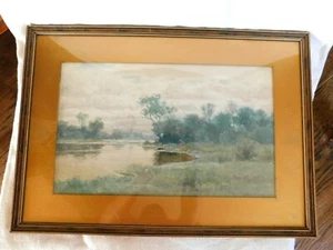 Acuarela firmada por el artista estadounidense William Crothers Fitler (1857-1915) - Imagen 1 de 8