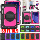 For Samsung Galaxy Tab S9 FE 10.9" Case Strap Heavy Duty Shockproof Stand Cover