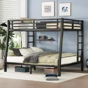 Metal Full XL over Queen Bunk Bed,Space-Saving, Noise Reduced,No Box Spring Need - Picture 1 of 8