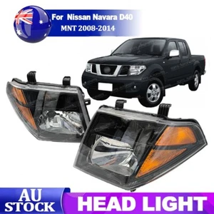 Head Lights Smoked Amber Lamps For Nissan Navara D40 D40T MNT Thai Built 08~14 - Picture 1 of 5