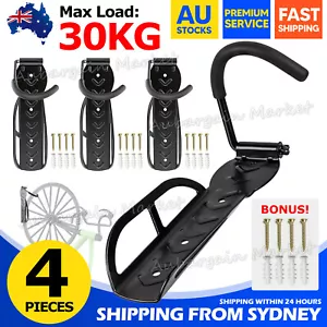 4PCS Steel Bicycle Bike Wall Rack Mount Stand Holder Hook Garage Storage Hanger - Picture 1 of 10