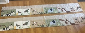 Kidsline Zanzibar Nursery Jungle Safari Animal Window Valance Set Of 2 - Picture 1 of 4