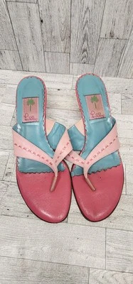 Tacones vintage Lily Pulitzer rosa/azul talla 9 1/2 Foto 1 de 4