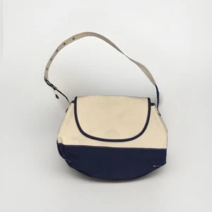 L.L. Bolso Bandolera de Lona Bean (Como Barco y Tote) Azul Blanco Costero - Imagen 1 de 8