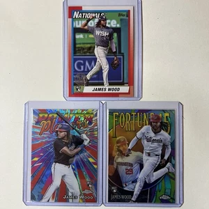James Wood (3) Card Lot - Inserts, Chrome, Rookie Cards Washington Nationals - Picture 1 of 3