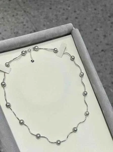 Collar Clásico AAA+ Mar del Sur Perfecto 7-8 mm Redondo Gris Perla 17 pulgadas Oro 14k P - Imagen 1 de 6