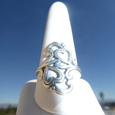 BEAUTIFUL James Avery Scroll Open Heart Sterling Silver Band Ring Size 11 - Image 1 of 4